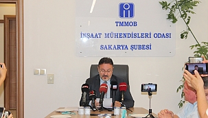 BASIN AÇIKLAMASI" TMMOB - İnşaat Mühendisleri Odası Sakarya Şube Yönetim Kurulu Başkanı Semih UÇAR